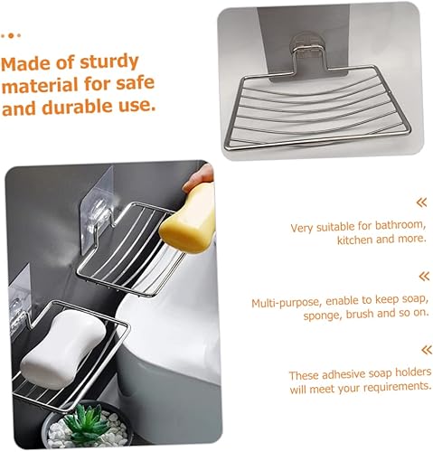 Miniatura 5 de Cabilock Soporte de jabón de barra de metal, soporte de tira de jabonera de baño, soporte de esponja de baño, barra de pared, jabonera, soporte de