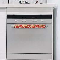 Vista 6 de Juego de 2 fundas para manija de puerta de refrigerador con estampado de copos de nieve de aguacate, protector de manija de puerta de cocina lavable