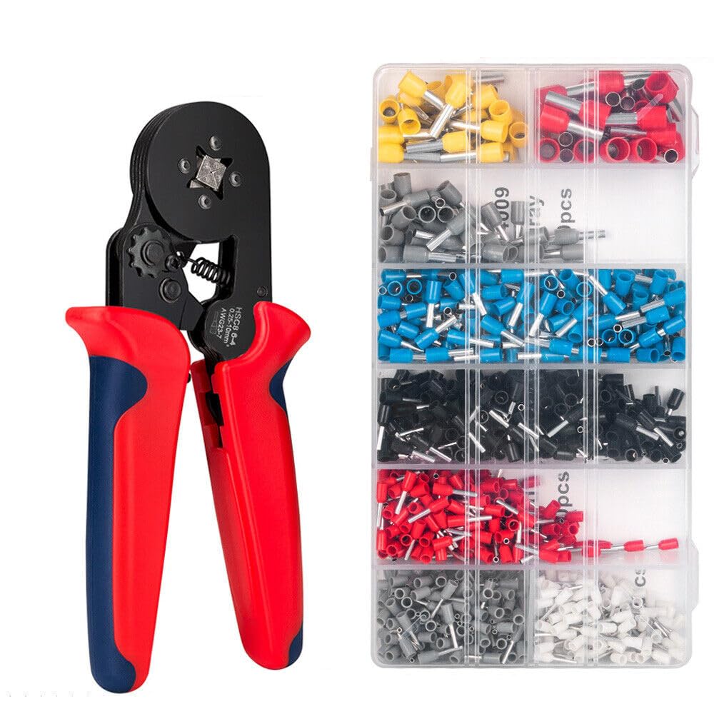 LENDOO 1300Pcs Crimp Tool W/Bootlace Ferrule Crimper Plier Wire Terminal Connector Set