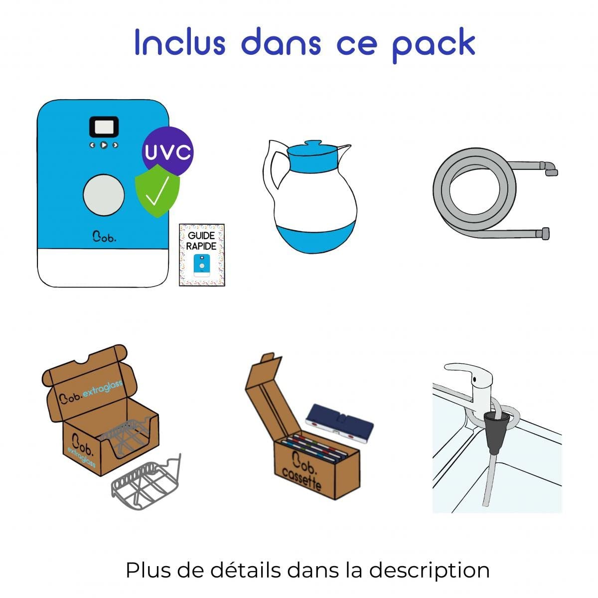 DAAN TECH Mini lave-vaisselle Bob Pack Premium bleu
