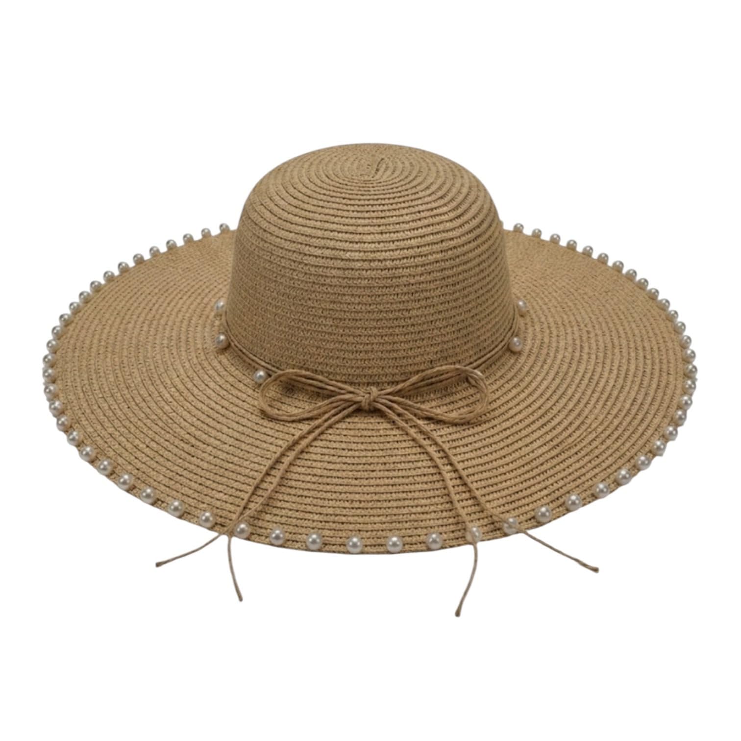 Elegant Scalloped Sun Hat for Women with Lace Bow, Wide Brim UV Protection, Foldable Straw Hat, Adjustable Fit for Beach, Travel & Gardening-image-14