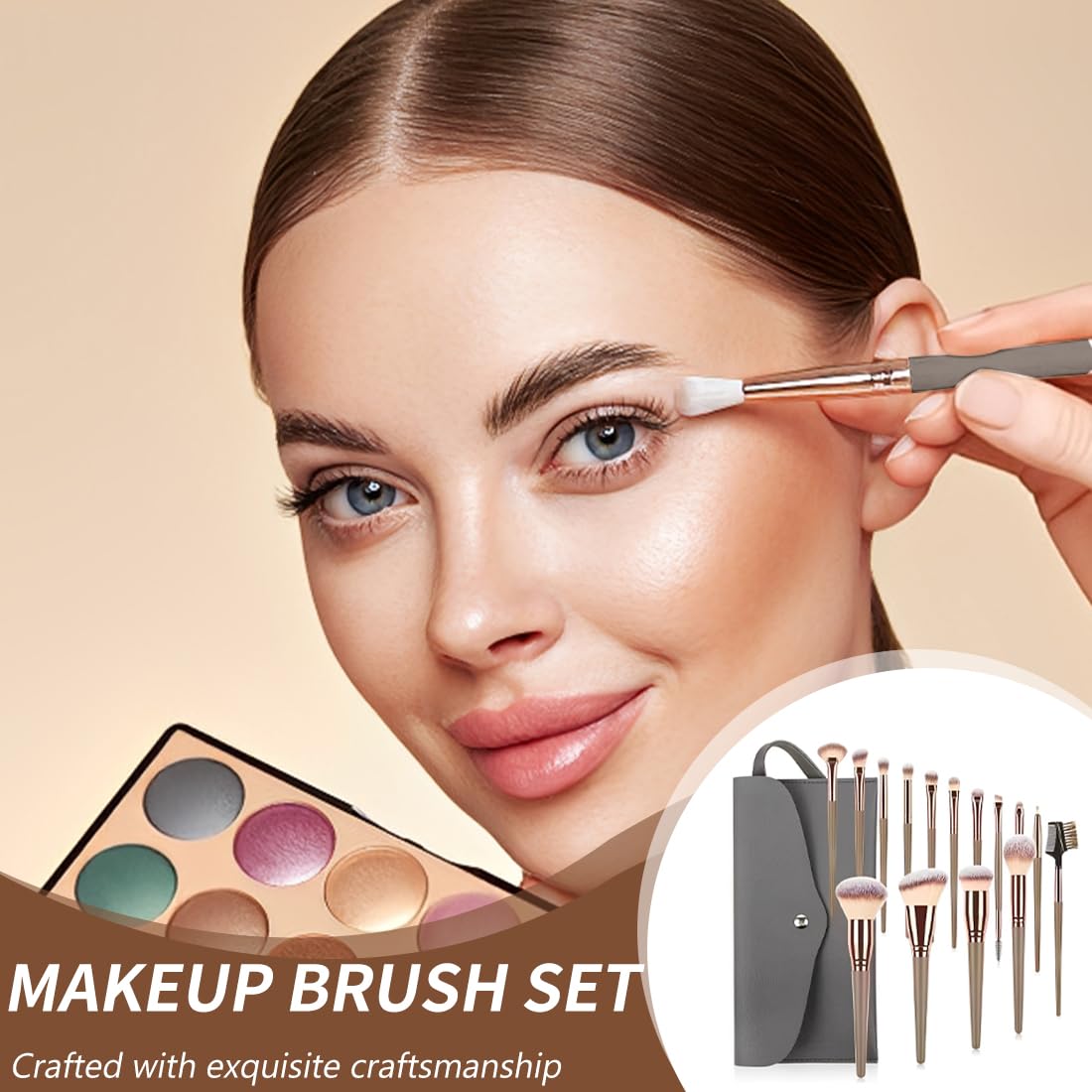 15pcs Pinceau Maquillage Set, pinceau maquillage pinceaux maquillages pour fond De Teint Mélange Poudre pour Le Visage Blush Concealers Ombres à Paupières