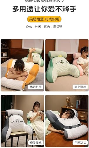 Miniatura 3 de lipski Almohada estándar para reposo en cama con brazos, almohadas de lectura de tela de felpa perfectas para adultos, adolescentes, niños,