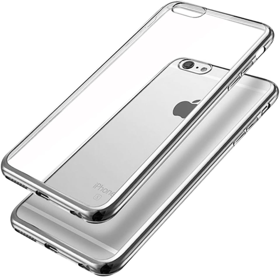 iPhone 6s Case, Ubegood [Crystal Clear] Premium Flexible Thin Soft TPU + Extra Grip Case Clear Soft TPU Cover Case for Apple iPhone 6 cover case (Silver)