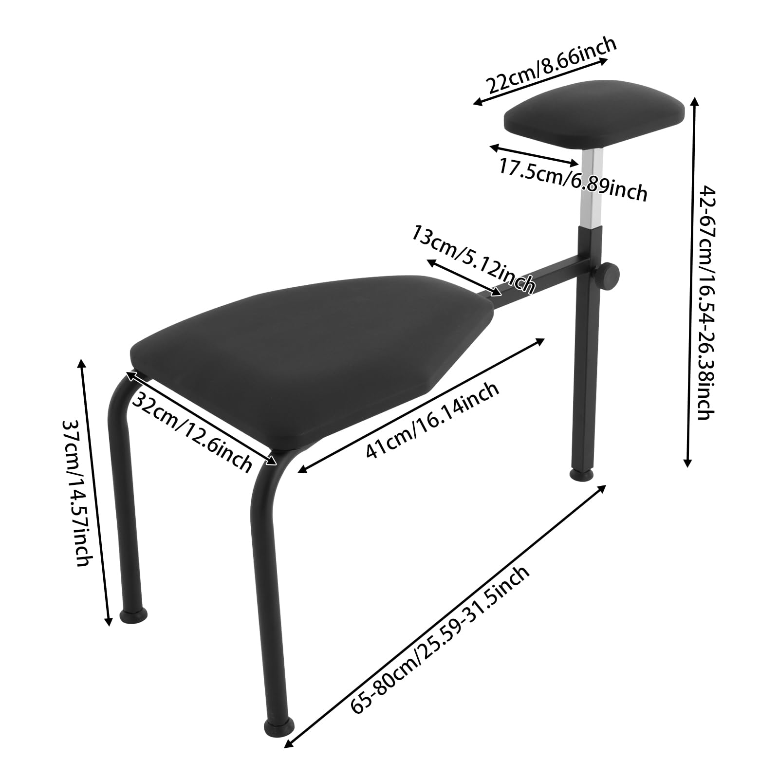 Pedicure Stool - Chaise de massage réglable - Chaise de pédicure moderne pour la maison - Noir