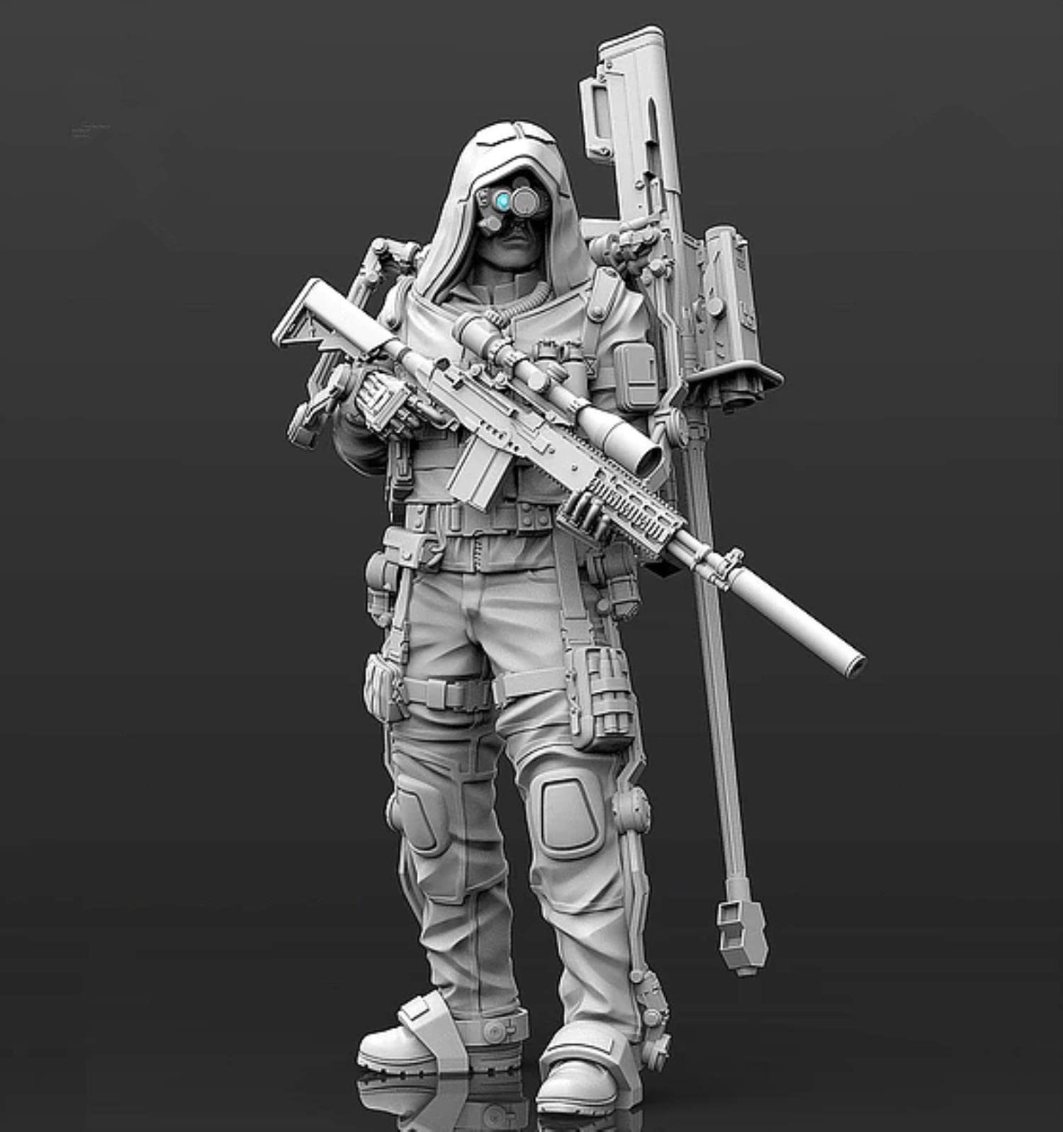 1/24 Figura in Resina Kit Modello GK Cecchino biochimico Kit smontato e Non Verniciato S141