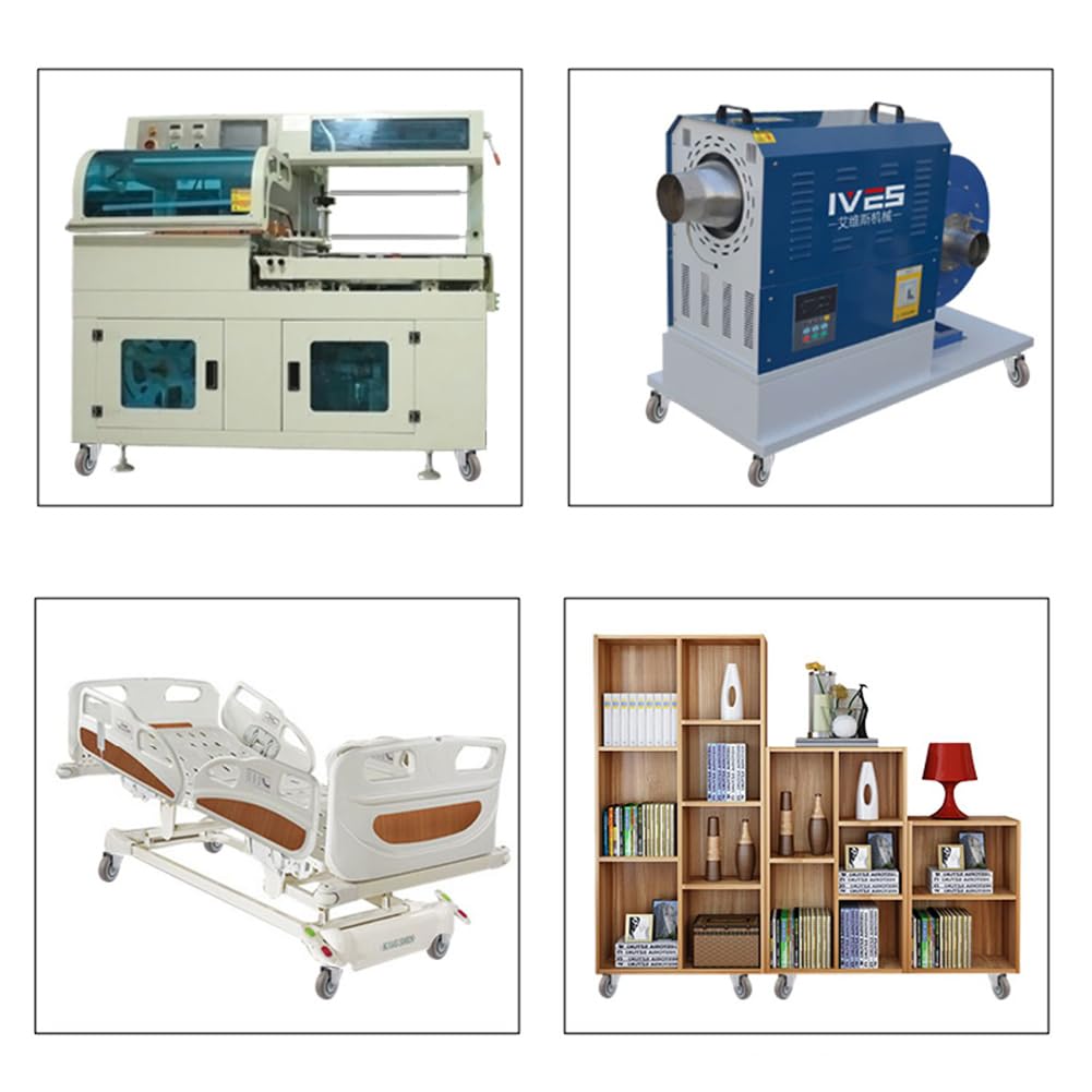 4 × Ruedas Goma TPR Rosca M16 × 30 Carga pesada 600 kg Hospital Ruedas con freno Ruedas giratorias para Carro Muebles banco de trabajo Super mercado 3'' 4'' 5 pulgadas
