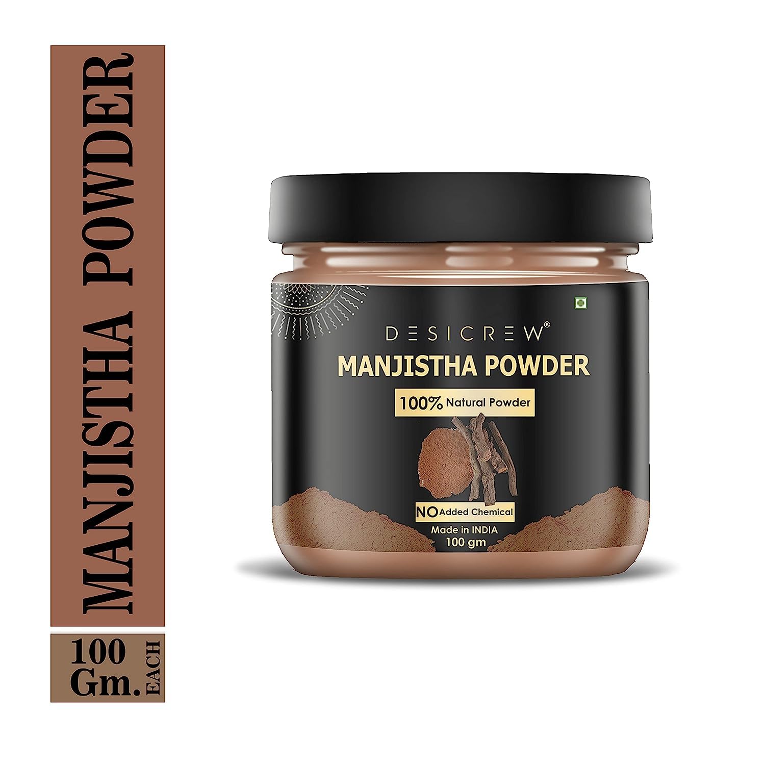 Sheltr Pure & Natural Manjistha Root Powder | Rubia Cordifolia (Indian Madder) Pack of 1 100 gm