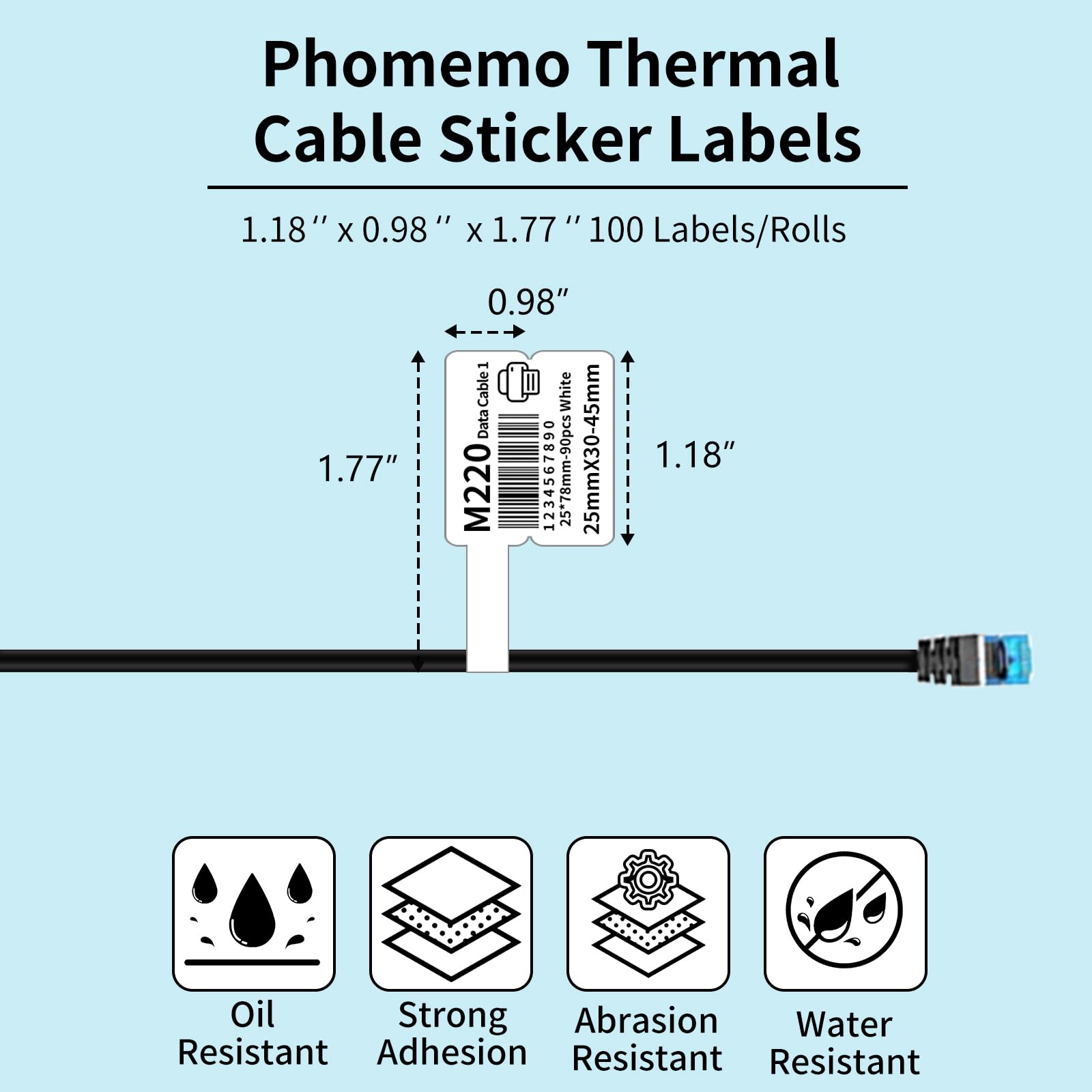 Inverted Cable Label Snapklik.com : Cable Labels, Thermal Labels For M110 M220 M120 Label ...