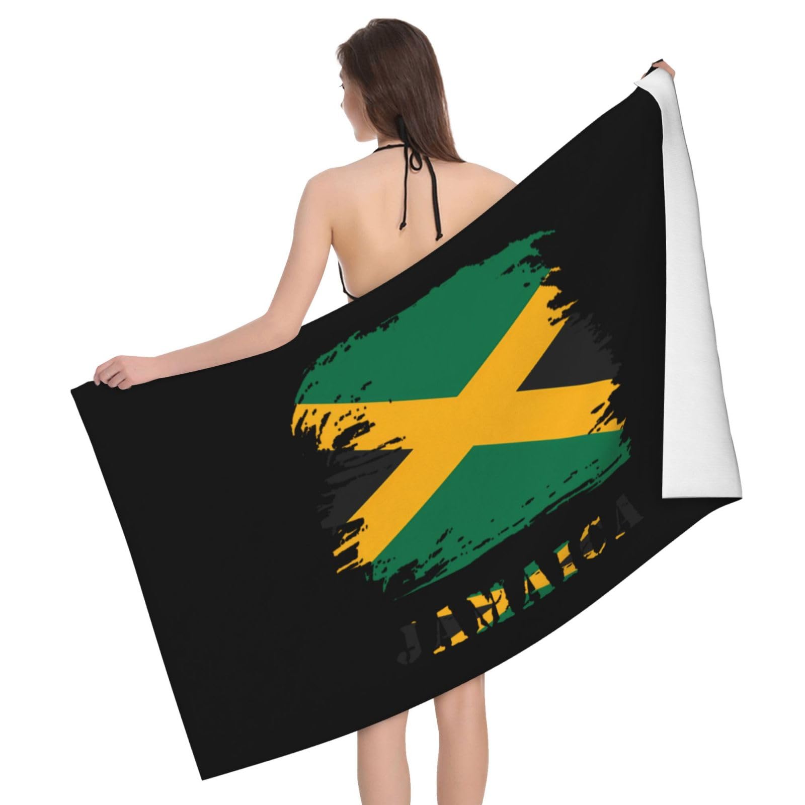 HLBSDM Microfiber Vintage Jamaica Jamaican Flag Beach Towel Quick Dry Soft Sand Free Beach Towels for Pool Swim Beach Lightweight Thin Towels