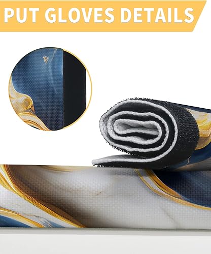 Miniatura 3 de Juego de 2 fundas para manijas de puerta de refrigerador azul marino dorado para lavavajillas, microondas, horno, nevera, estufa, electrodomésticos,