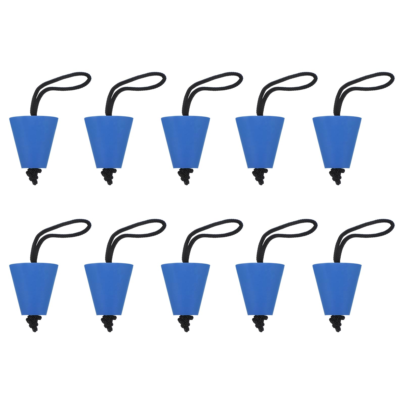 YELARXI Universal Kayak Scupper Plug, Silicone Scupper Plugs Kit Drain Hole Stopper Bung with Lanyard Cord Kayak Accessories for Scupper Drain Holes/Canoes/Yachts, 10 Pcs, Light Blue