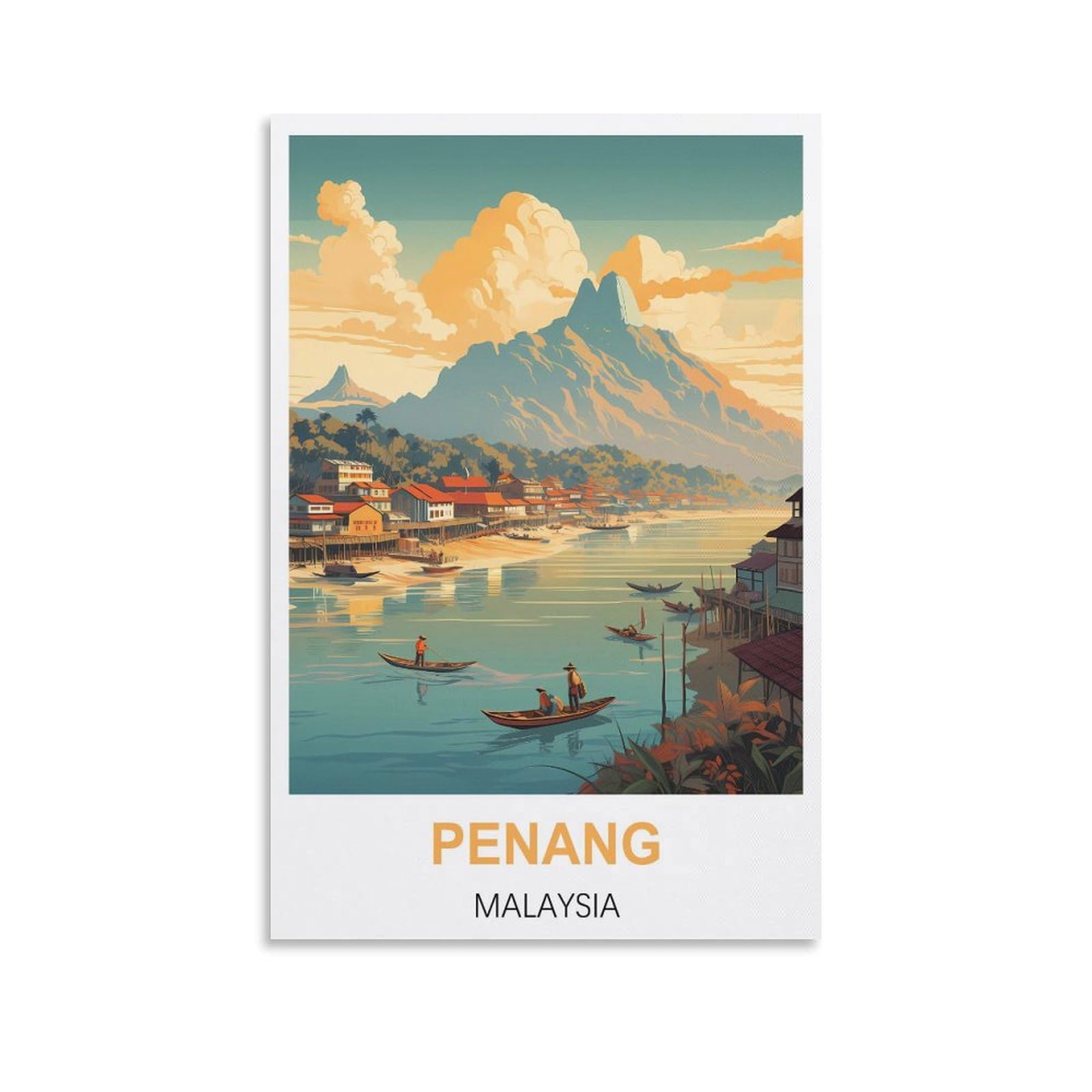 Metal Tin Sign,Penang Malaysias,Ideal for Pub Shed Bar Office Man Cave Home Bedroom Dining Room Kitchen 30x40cm
