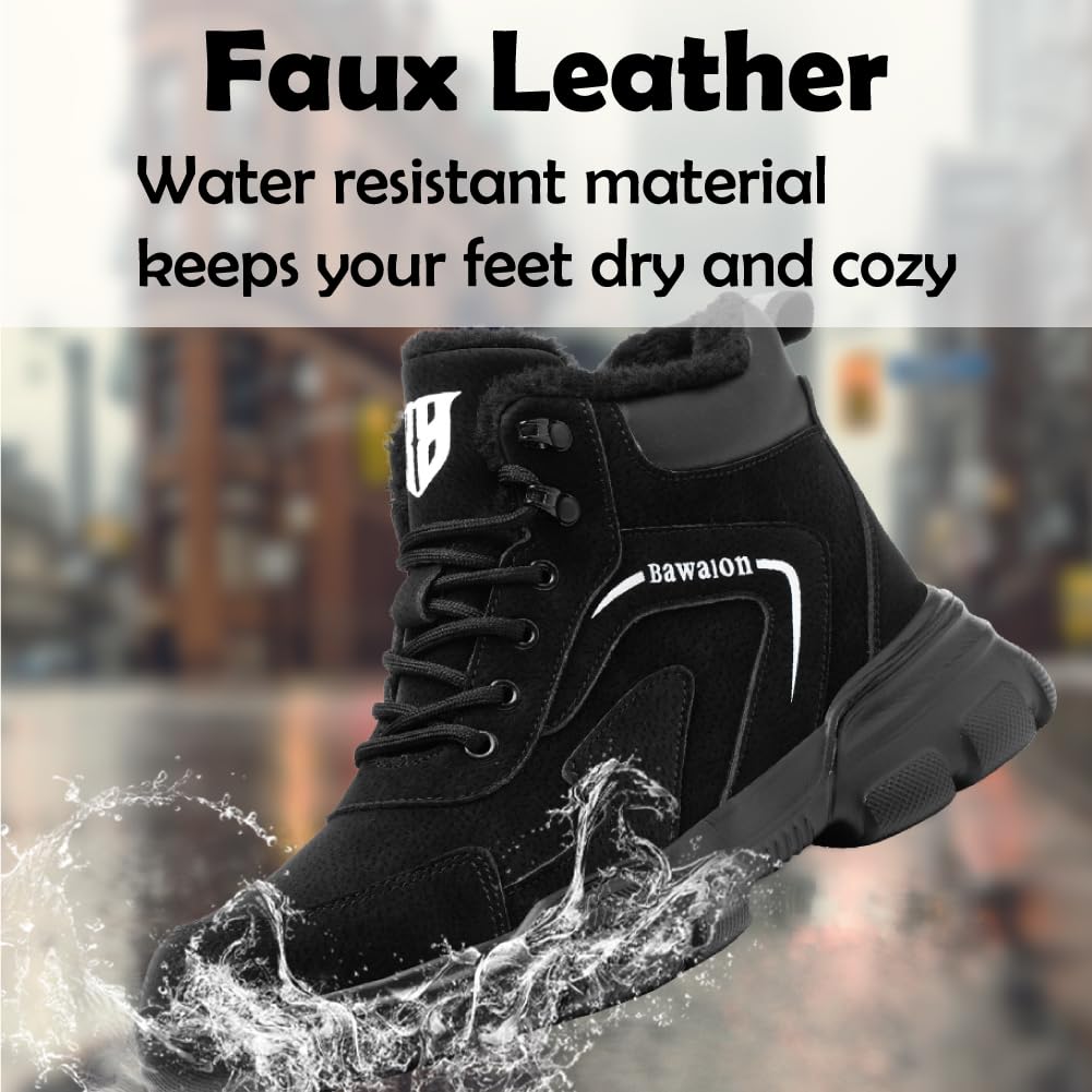 Impermeabile Scarpe Antinfortunistiche Alte Uomo Donna Leggere Scarponi Antinfortunistiche Stivaletti da Lavoro con Punta in Acciaio in Pelle