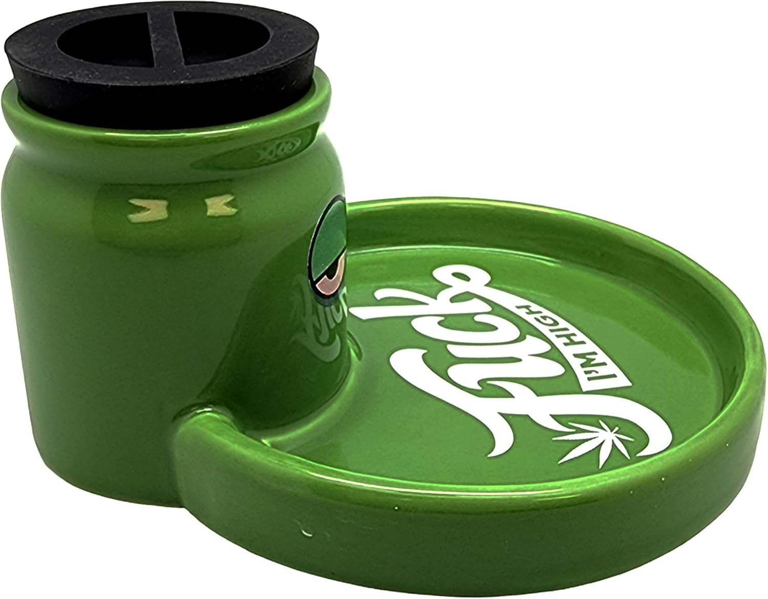 Ceramic 2-in-1 Ashtray with Stash Jar – 5 x 3 Inch Novelty Desk Organizer | Fun Multi-Function Ceramic Tabletop Accessory for Home Décor & Gift Giving