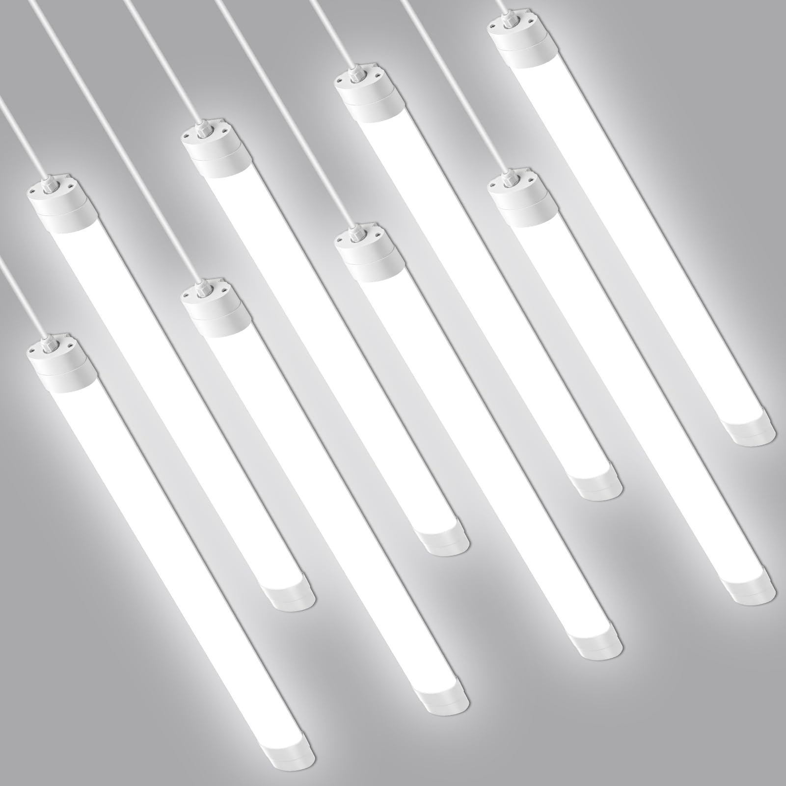 90cm Fluorescente LED 30W 3600LM Lámpara LED de Techo, 6500K Barra LED Impermeable IP65 Luz LED Techo, Pantalla LED Tubo para Sala Oficina Taller Almacén Garaje Cocina 8Pcs