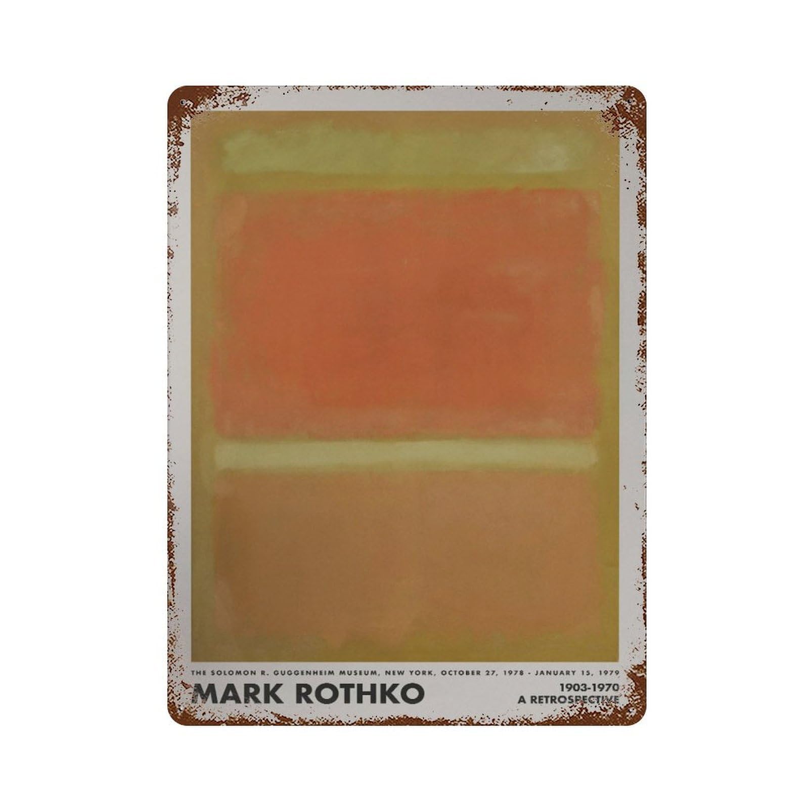 xiaoxiaoshen Rothko Exhibition Modern Gallery Wall Decor Art Metal Tin Poster Modern Home Decor Art Home Bar Shop Decorations Vintage Sign 40x30cm