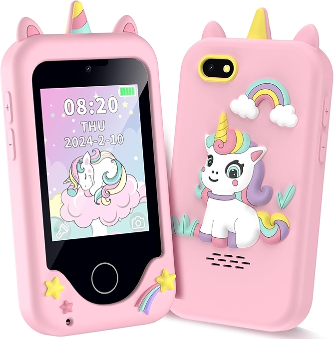 儿童智能手机，适合3-10岁女童男童的圣诞生日礼物学习玩具