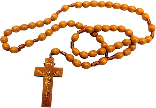 Miniatura 3 de Westmon Works Juego de rosario de San Francisco con cuentas de madera y cruz de madera en un estuche con tarjeta de oración del Santo Patrón de las