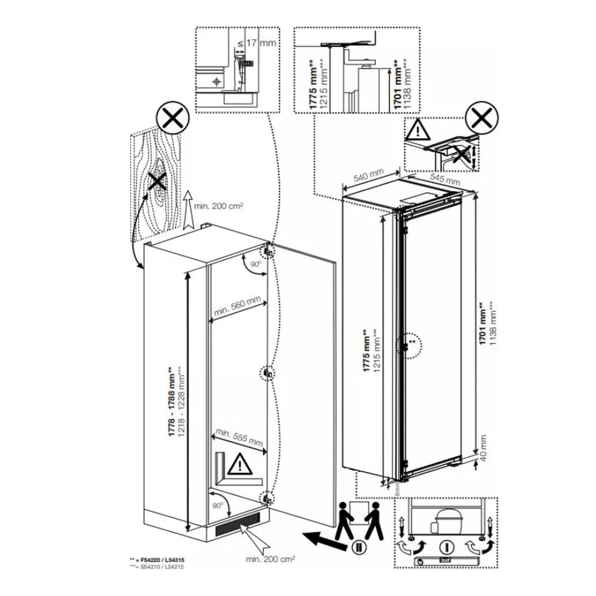 Beko BSSA315K4SN Einbaukühlschrank ohne Gefrierfach, Nieschenhöhe 178 cm, 309 L, Schlepptürtechnik, LED Illumination, weiß