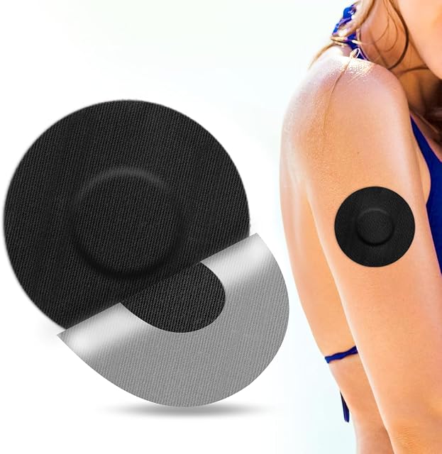 YOUSHARES 20 Packs Libre 2 Sensor Covers Waterproof - Skin Friendly Freestyle Libre Sensor Cover, Glucose Monitor Patch CGM Sensor Patchs (Black)