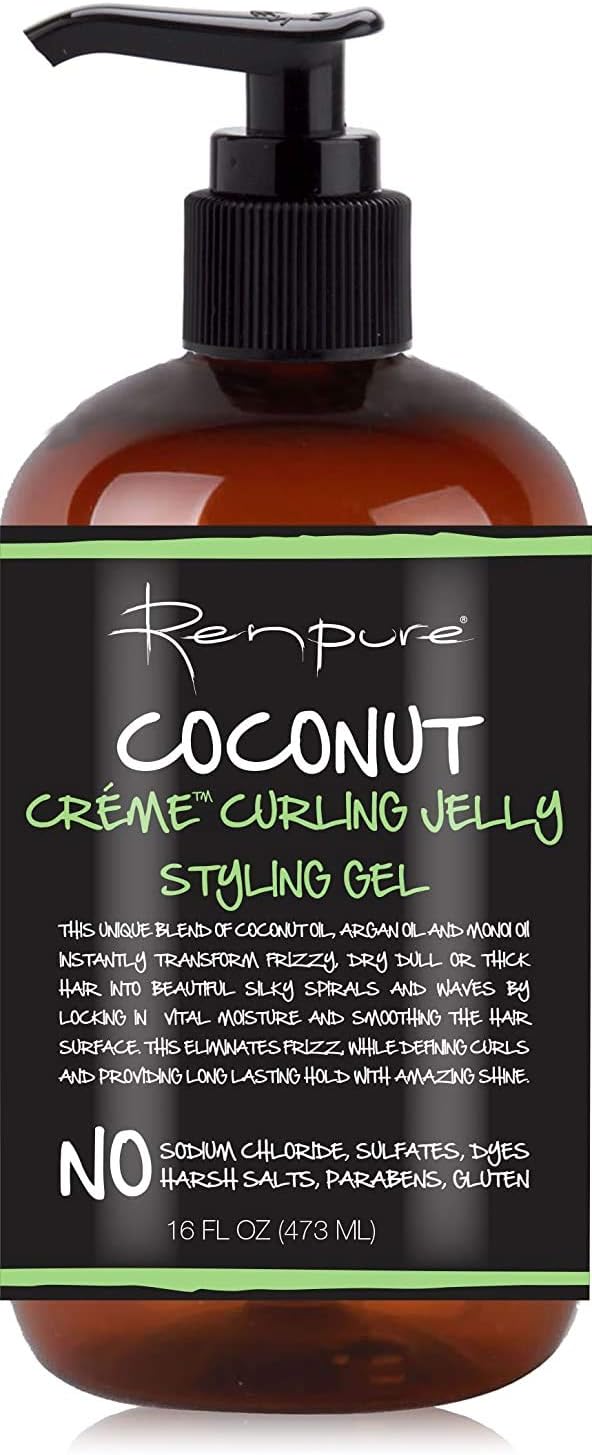 Renpure Coconut Creme Curling Jelly Styling Gel, Brown,16 Fl Oz (Pack of 1)