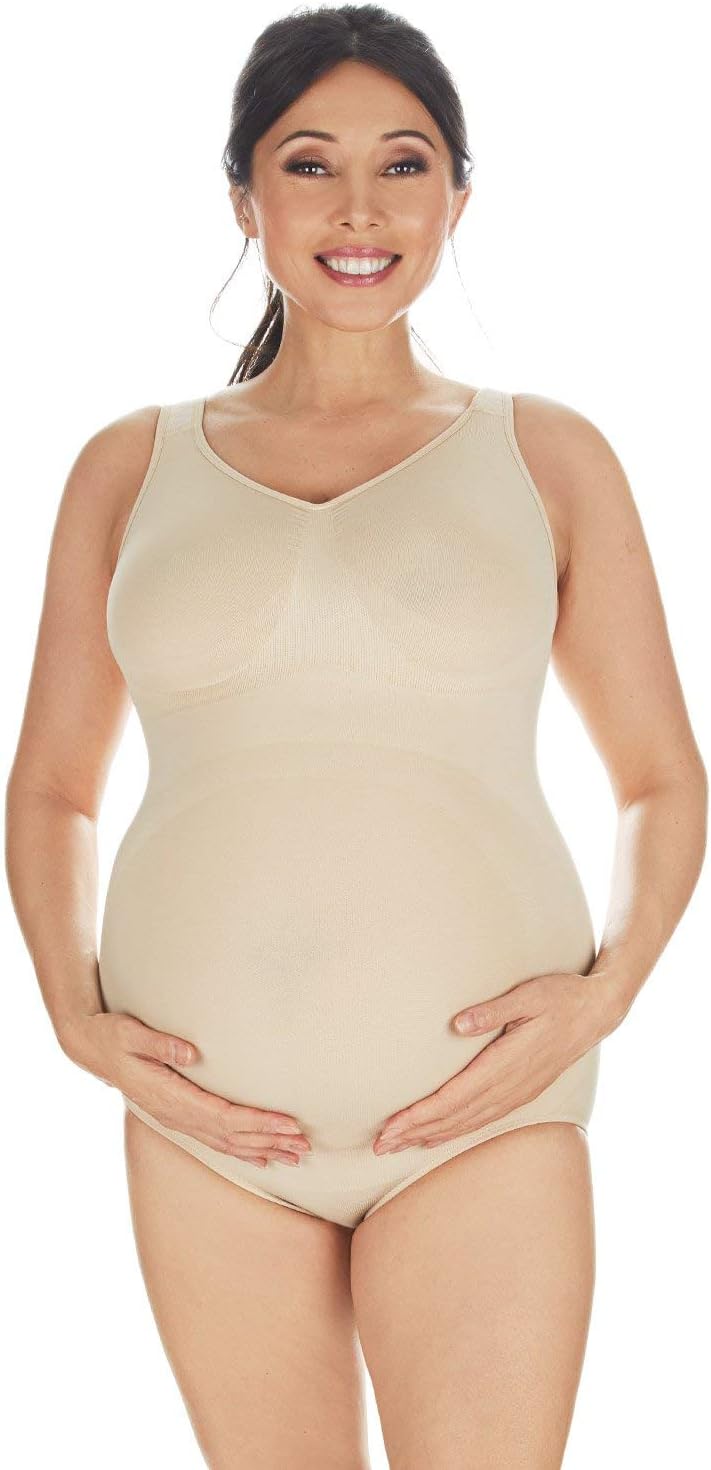 Supportive Maternity Bodysuit with Cushioned Straps Medium / Black