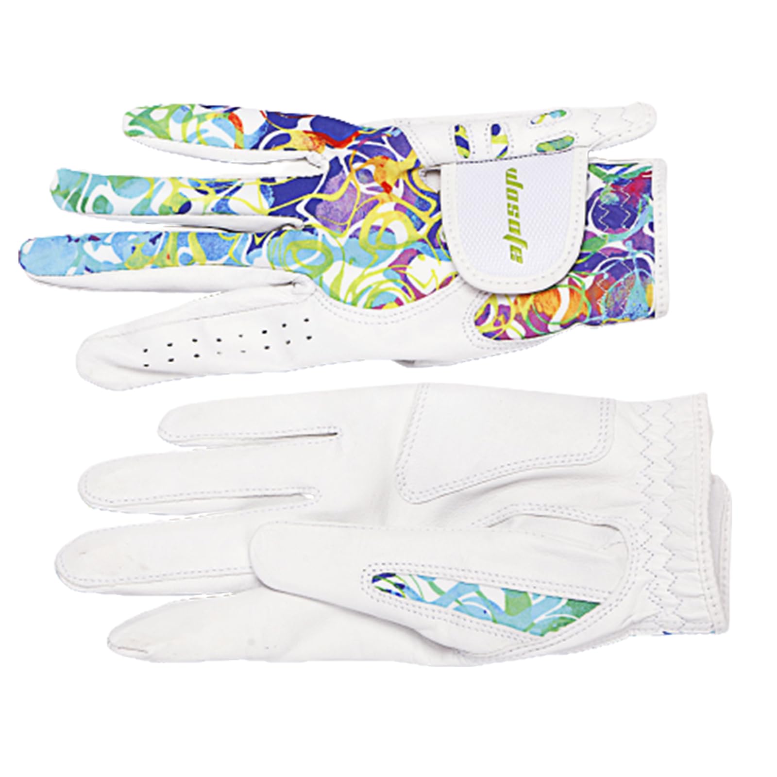 2 Paar Golfhandschuhe für Damen, Linke und Rechte Hand, Weiches, Atmungsaktives Leder, Phantomfarben, Golfhandschuhe für Damen, Zubehör,L(Length19cm)