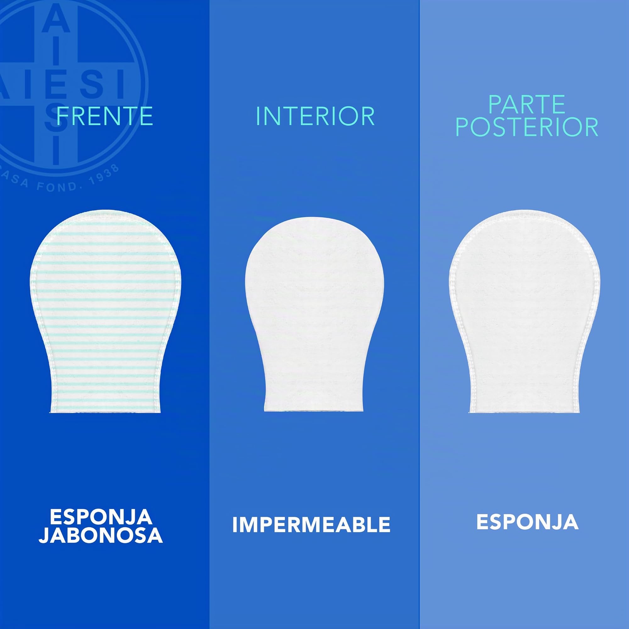 AIESI® Manoplas Jabonosas desechables impermeable con esponja suave (Paquete de 100 piezas), Delicadamente perfumado, Sin enjuague