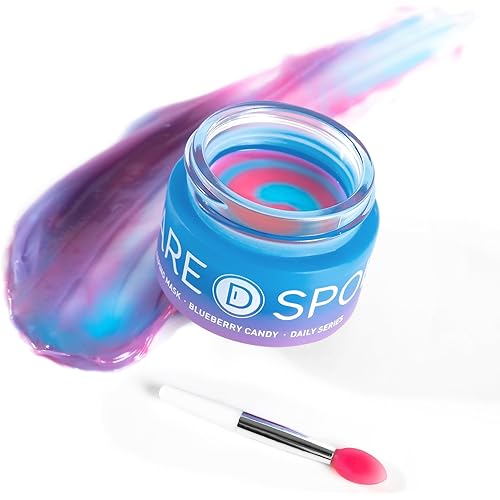 Lip Sleeping Mask Blueberry Candy Glow Balm - Long-Lasting Lip Treatment Overnight, Lip Care Hydration, Repair for Dry Cracked Lips, Soft and Nourished Sweet Lips Daily - 0.42 Fl Oz