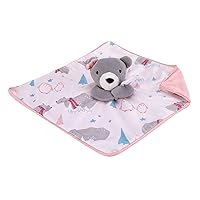 Vista 4 de NoJo Juego de manta de bebé y manta de seguridad de sherpa de Navidad, color blanco, gris y rosa