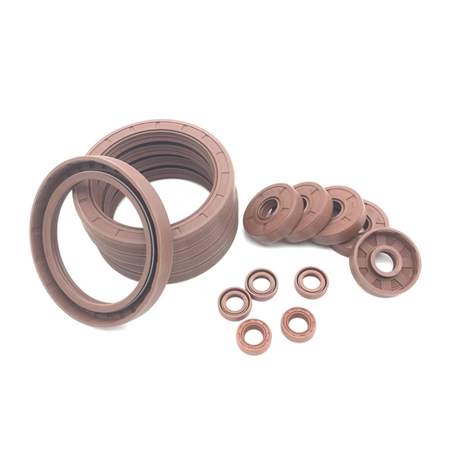 Braune FKM Rahmen-Öldichtung, TC-Fluor-Gummi-Dichtungsringe, Abdeckung, Doppellippe mit Feder für Lager-ID x OD x THK 32 mm (Farbe: Kaffee, Größe: 32 x 56 x 8 _10 Stück)