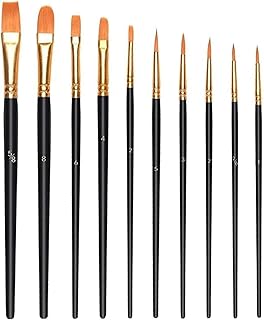 10 Stück Pinselset,hochwertige Künstler PinselSets mit Holzgriffen,Premium Nylon Acrylfarben Pinsel,Malerei Ölfarben Brush...