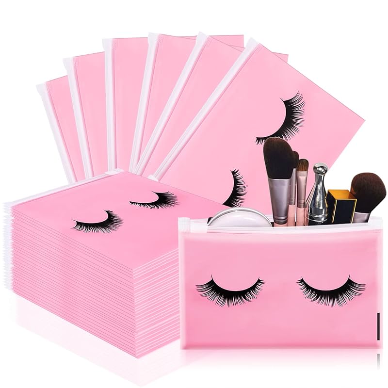 Noverlife 100 nécessaires para cílios com estampa de cílios, 15 x 11 cm