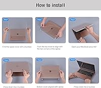 Vista 9 de EooCoo Funda rígida compatible con MacBook Air de 13.3 pulgadas M1 Chip 2021-2018 con pantalla Retina, funda protectora de plástico Air de 13.3