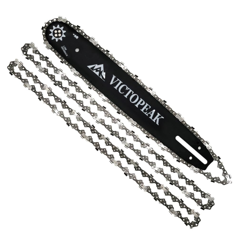 Barra guía de repuesto con cadena compatible con motosierras de 14 pulgadas, paso de 3/8 pulgadas, calibre de 0,050 pulgadas, 52 eslabones