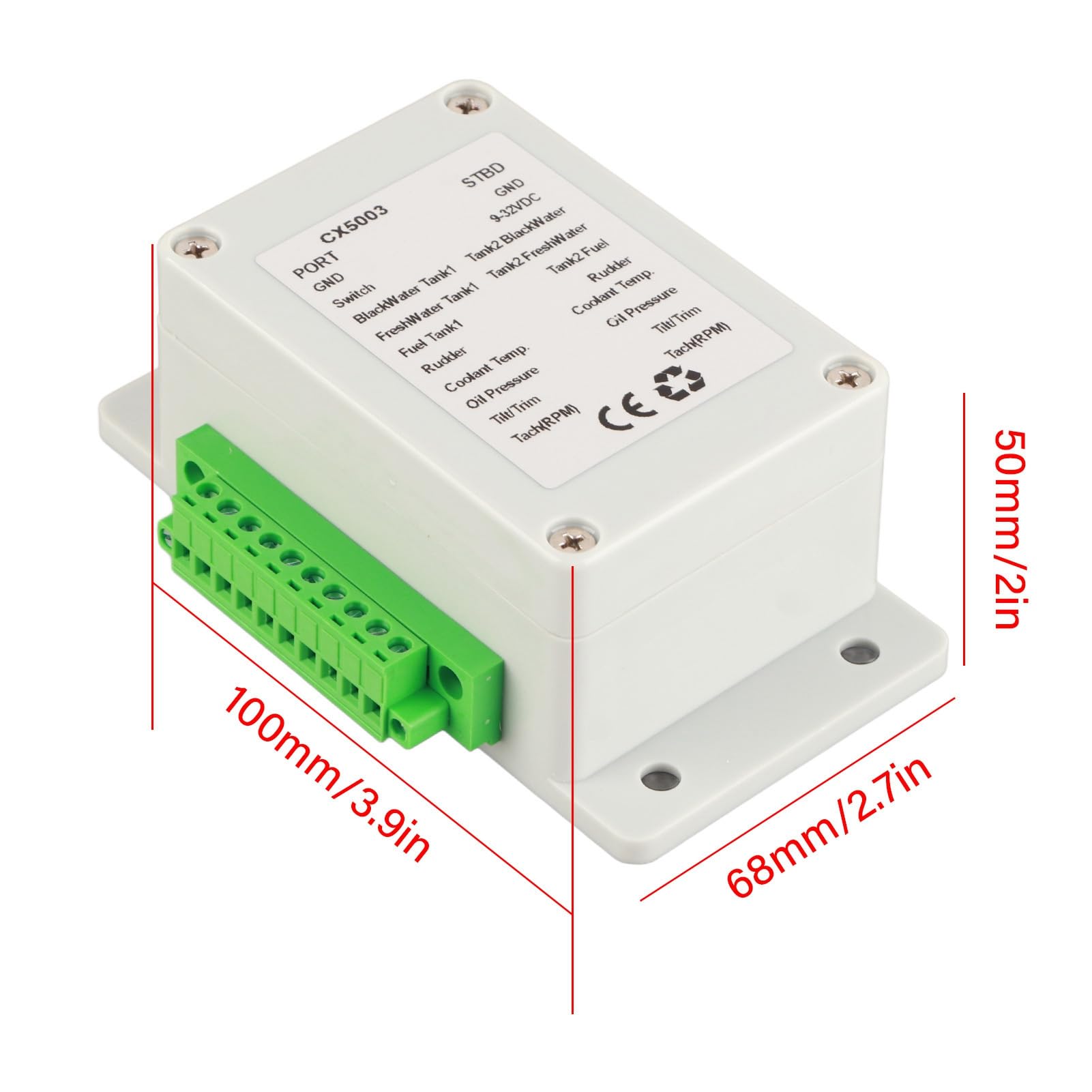 Convertisseur NMEA2000, IP67 étanche, 18 Capteurs