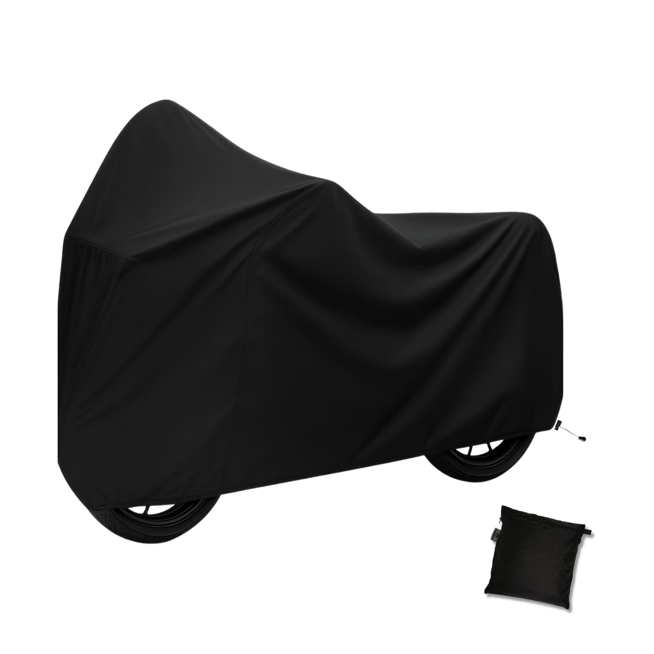 KHOOBREZ Premium Two Wheeler Cover – Water Resistant & Dustproof Bike Body Cover for Indoor & Outdoor Use | UV Protection | Suitable for All Bikes and Scooters BK_C_B (Black)-picture-30