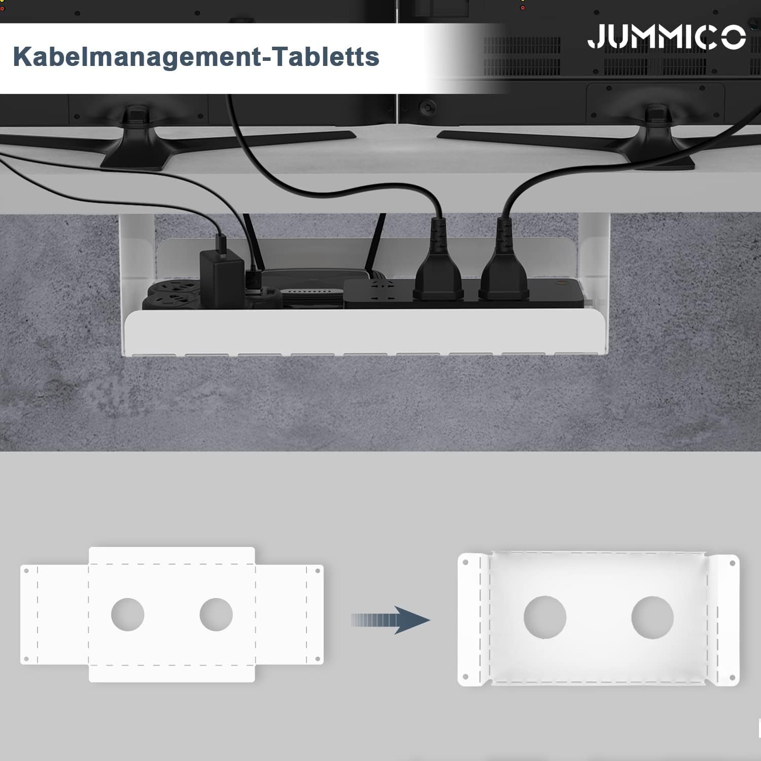 JUMMICO Höhenverstellbarer Schreibtisch 160x80cm mit Kabelloser Ladestation und Euro-Steckdose mit USB, Schreibtisch Höhenverstellbar Elektrisch Stehtisch, Standing Desk Weiß