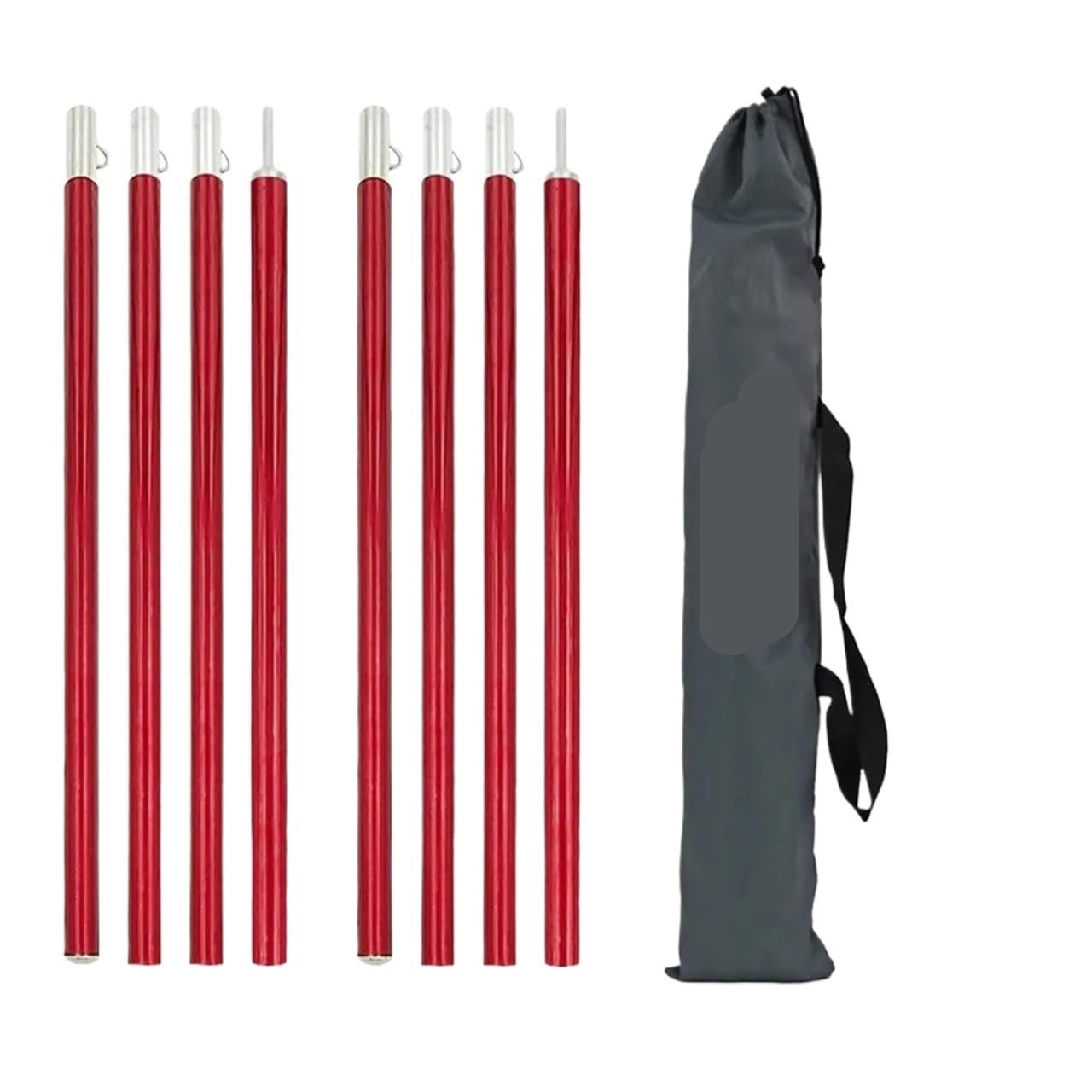 Piquets de Camping Poteaux de bâche réglables 2 m 1,9 en Alliage d'aluminium for auvent, Support Tente, bâtons légers for Camping Plein air(Red 2.0m)