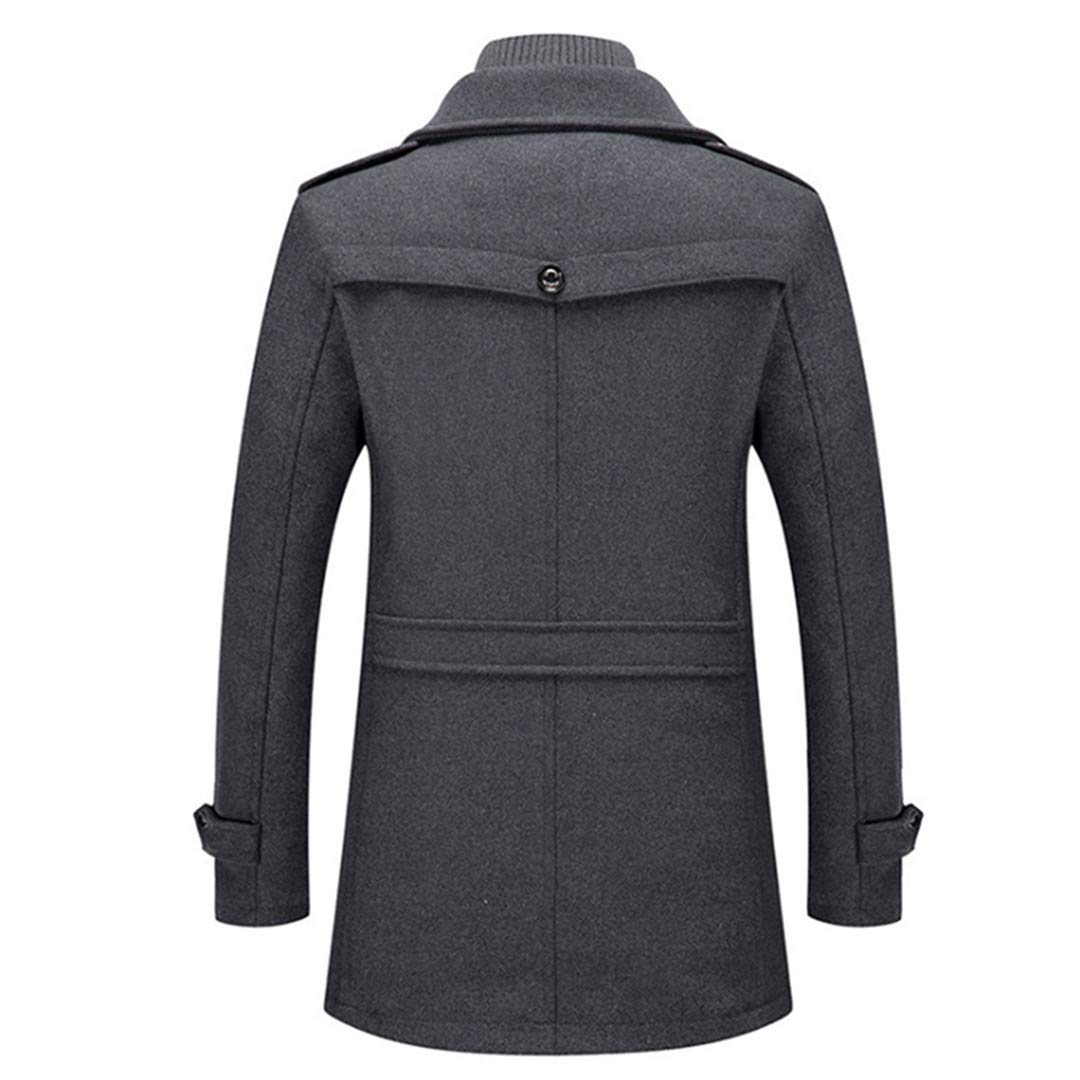 Uomo Misto Lana Cappotti Autunno Inverno Resistente al Freddo Uomo Cappotto di Lana Doppio Collo Trench Casual