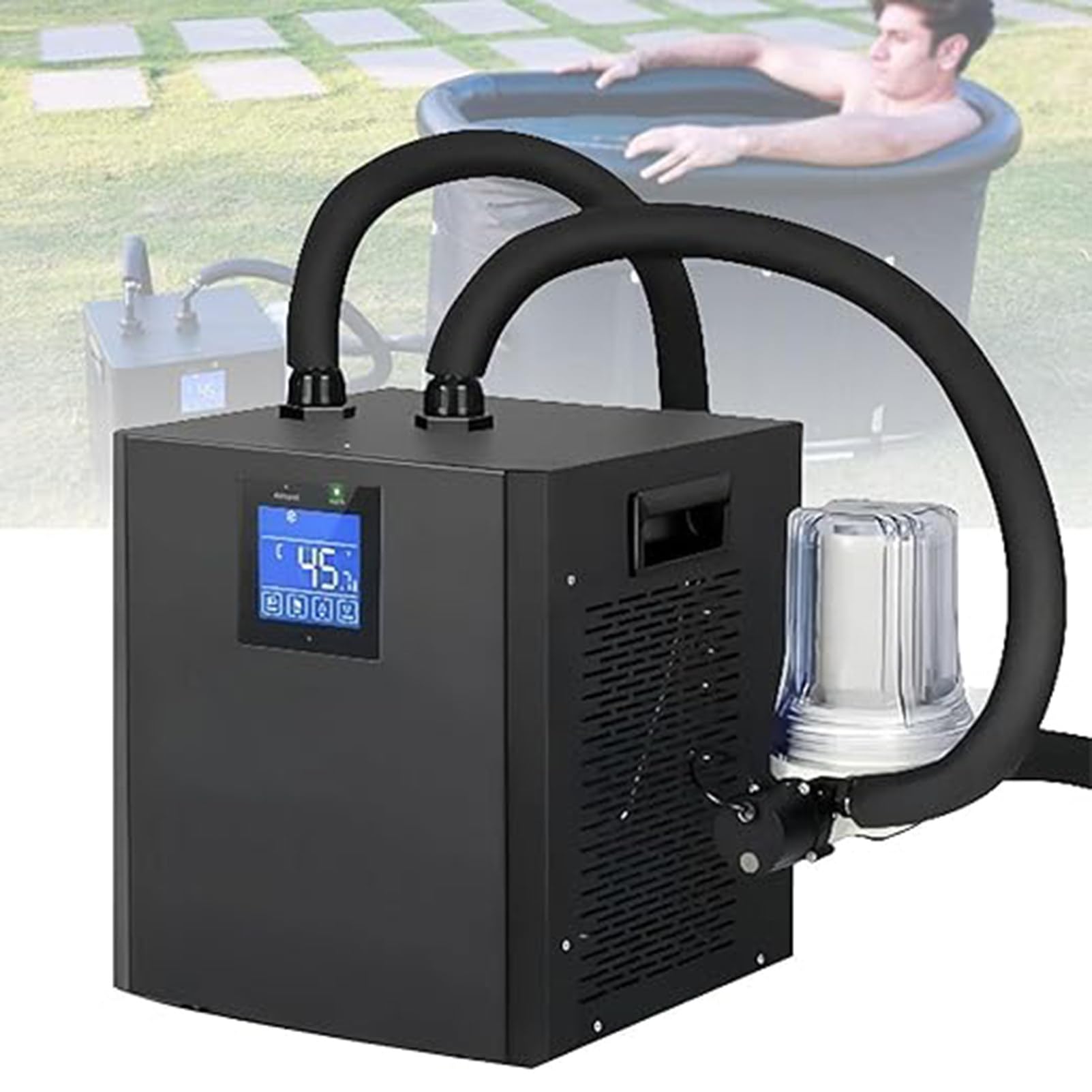 NzEupno Cold Plunge Chiller 1/2HP - Water Chiller for Ice Bath Tubs with 2 Water Pumps, Filter, Remote Control, Cooling System for Home Muscle Recovery & Therapy