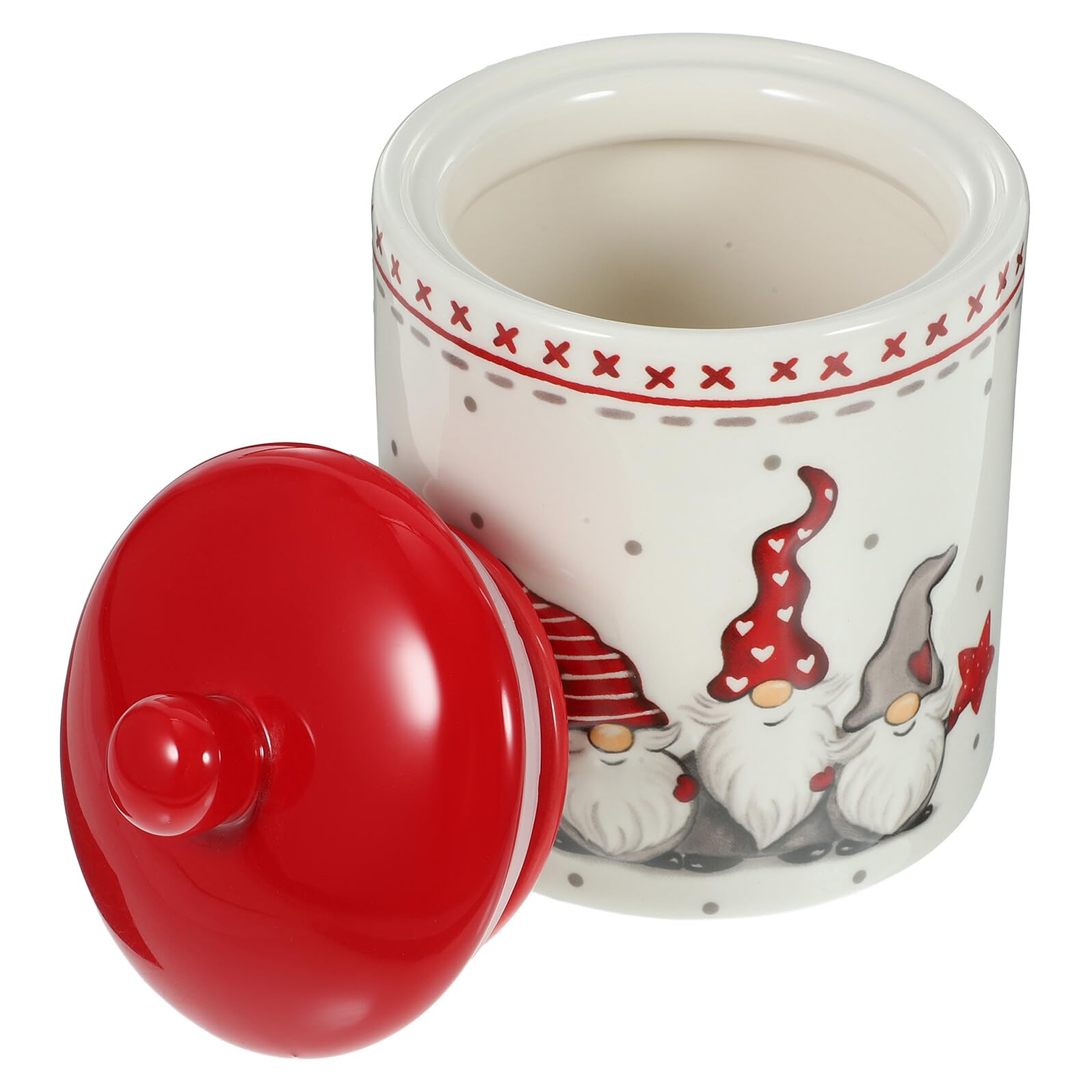 Barattolo da Tè in Ceramica Piccolo Coperchio Ermetico, Contenitore per Caramelle e Alimenti Secchi, Barattolo Natalizio Creativo per Conservazione e Organizzazione Cucina