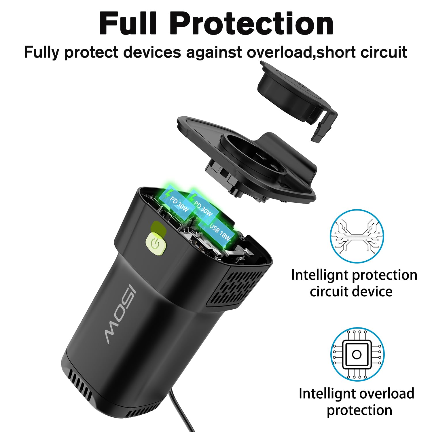 inversor 12v a 220v 150W para Coche,Convertidor con Puertos Doble USB- Adaptador Mechero Coche a Enchufe-Cargue Sus Dispositivos Electrónicos en Autocaravanas,Camper Furgoneta&Coche