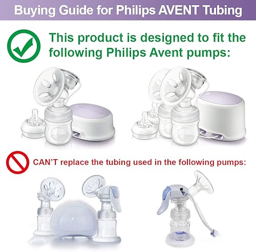 Miniatura 2 de Tubo de repuesto compatible con el extractor de leche Avent Comfort, reemplaza los tubos Avent o los tubos Philips; paquete al por menor, 2