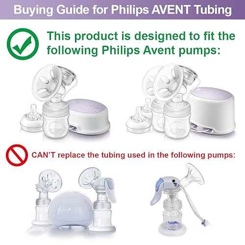 Miniatura 2 de Tubo de repuesto compatible con el extractor de leche Avent Comfort, reemplaza los tubos Avent o los tubos Philips; paquete al por menor, 2