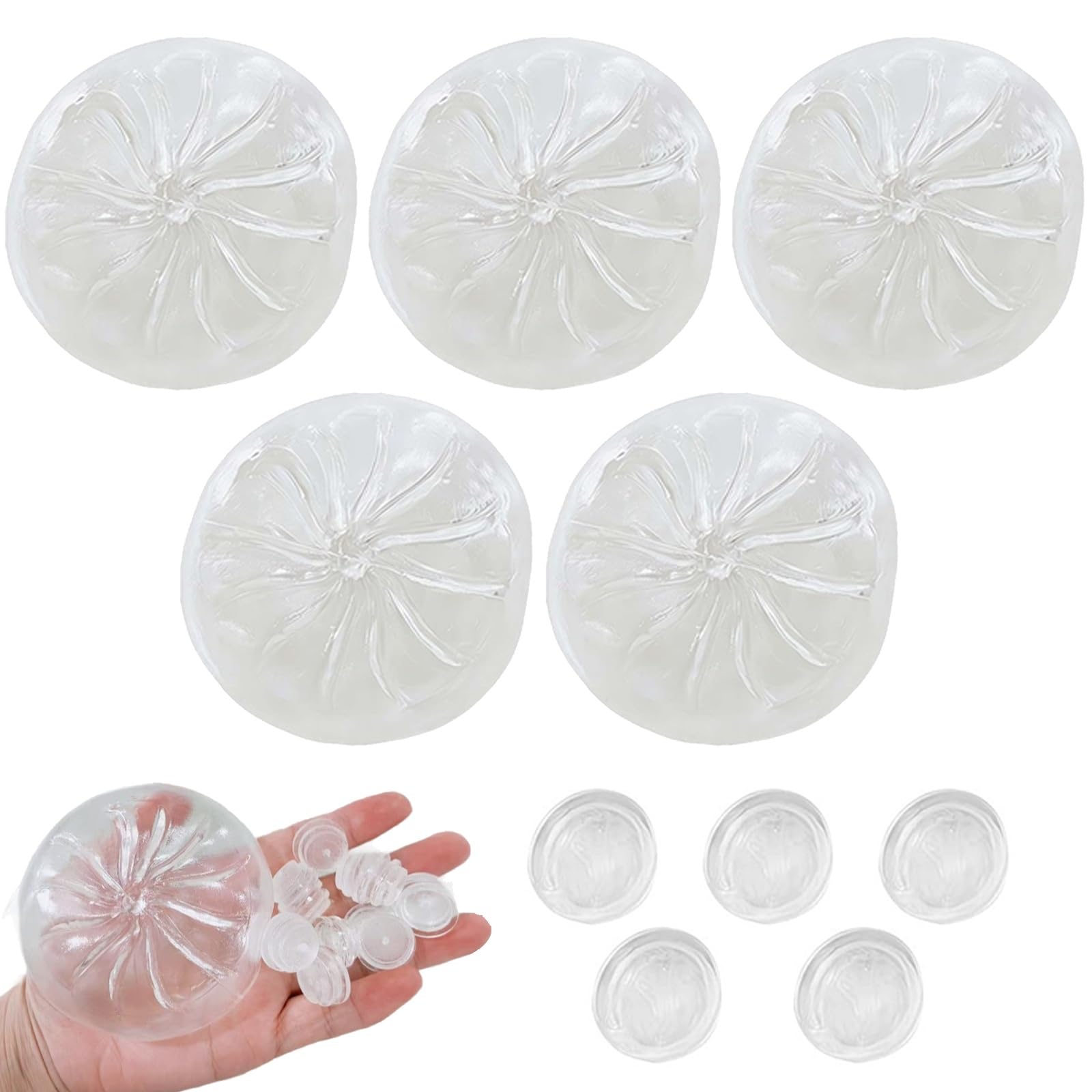 Dumpling Squishy Clear Skin DIY Stress Ball Making Kit Make Your Own Empty Fillable Sensory Squeeze Vacuum Pressure Fidget Anxiety Relief Steamed Bun