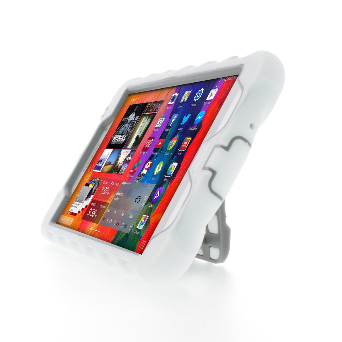 Samsung Tab 4 7 inch (2014) Hideaway with Stand White Gumdrop Cases Rugged Shock Absorbing Protective Dual Layer Cover Case