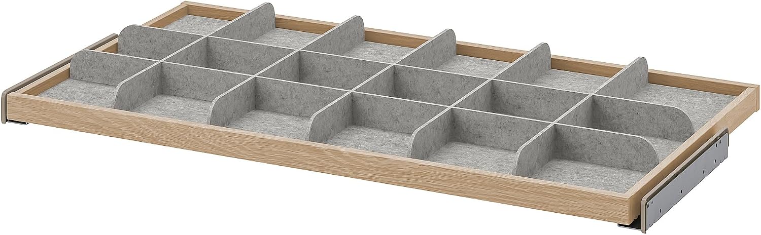 ProTuning KOMPLEMENT Pull-out tray with divider, white stained oak effect/light grey, 100x58 cm