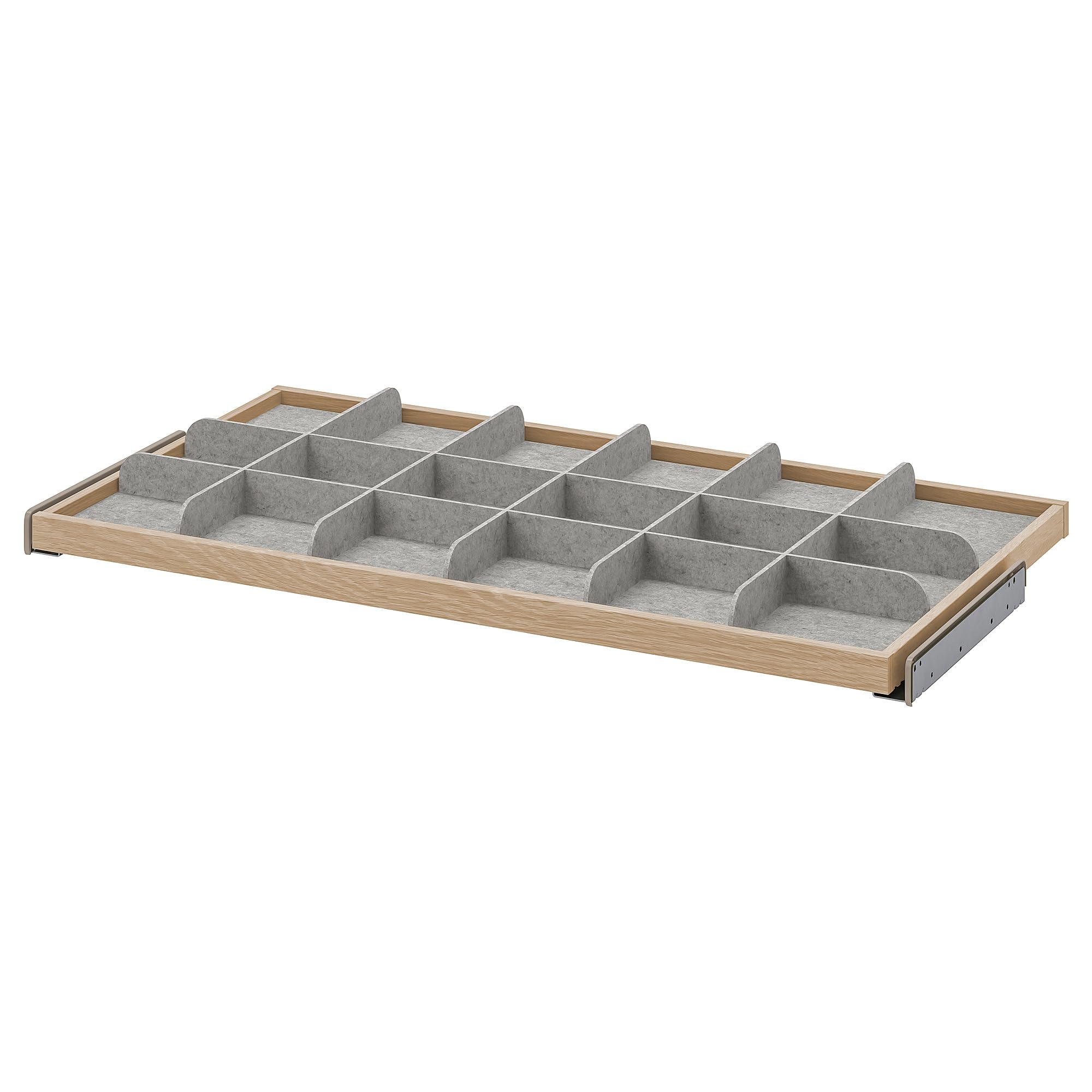 Plateau coulissant dressing KOMPLEMENT séparation chêne blanc gris clair